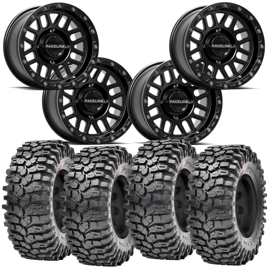 Raceline Podium Beadlock Wheel and Maxxis Roxxzilla Tire Kit