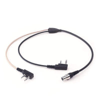 2-PIN RADIO SPLITTER FOR LISTEN ONLY AND TRANSMIT/LISTEN
