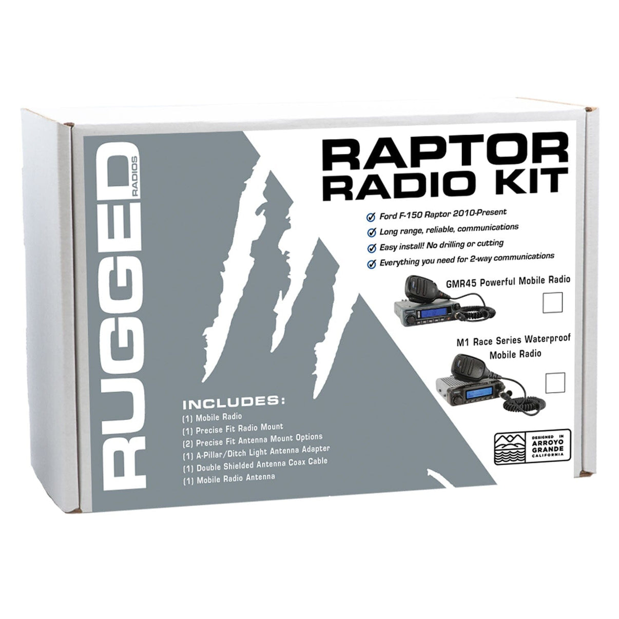 RAPTOR RADIO KIT WITH M1 PROFESSIONAL PRERUNNER - RACE MOBILE RADIO FOR 2010-PRESENT FORD RAPTOR