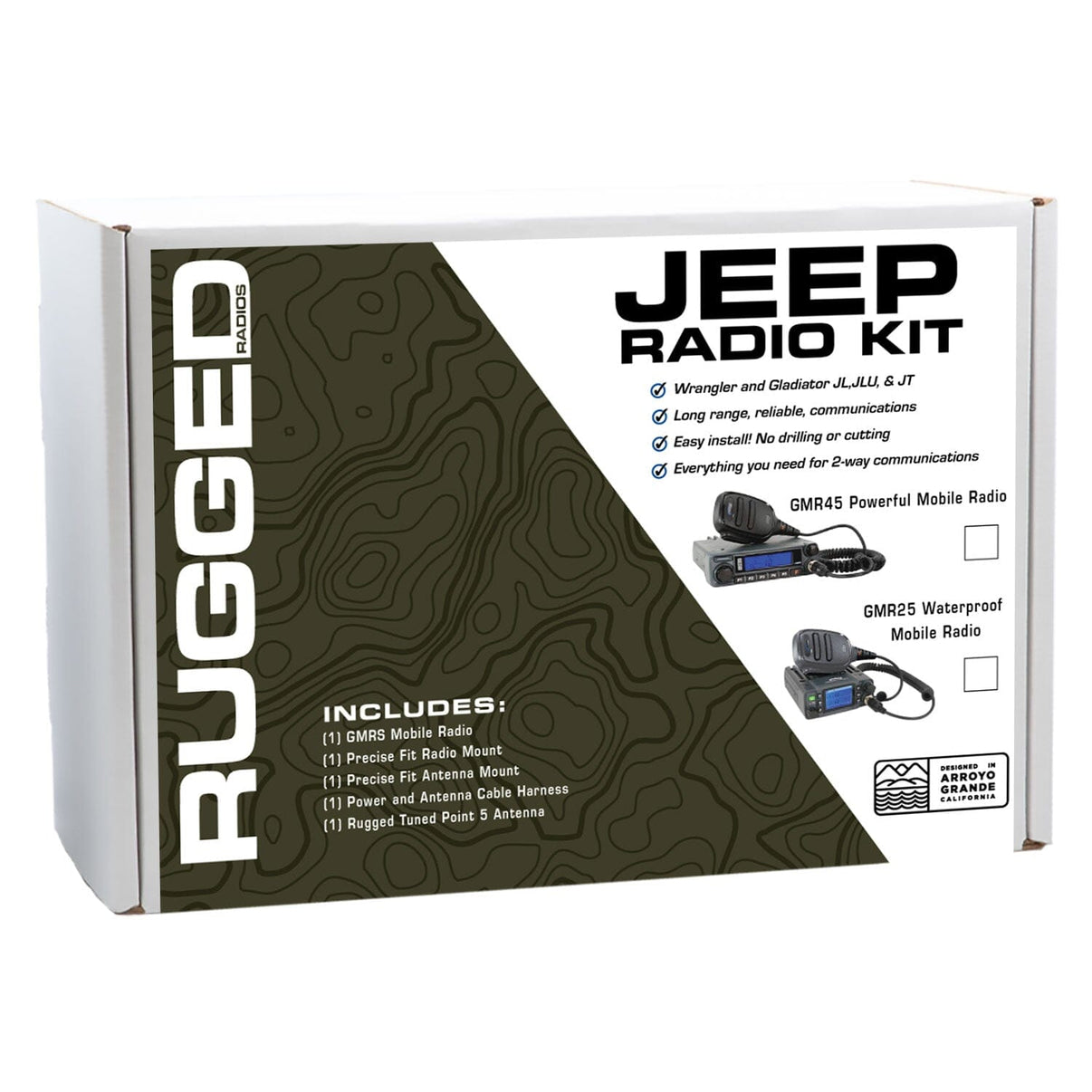 JP1 JEEP RADIO KIT WITH GMR45 POWER HOUSE MOBILE RADIO FOR JEEP JL WRANGLER JT 