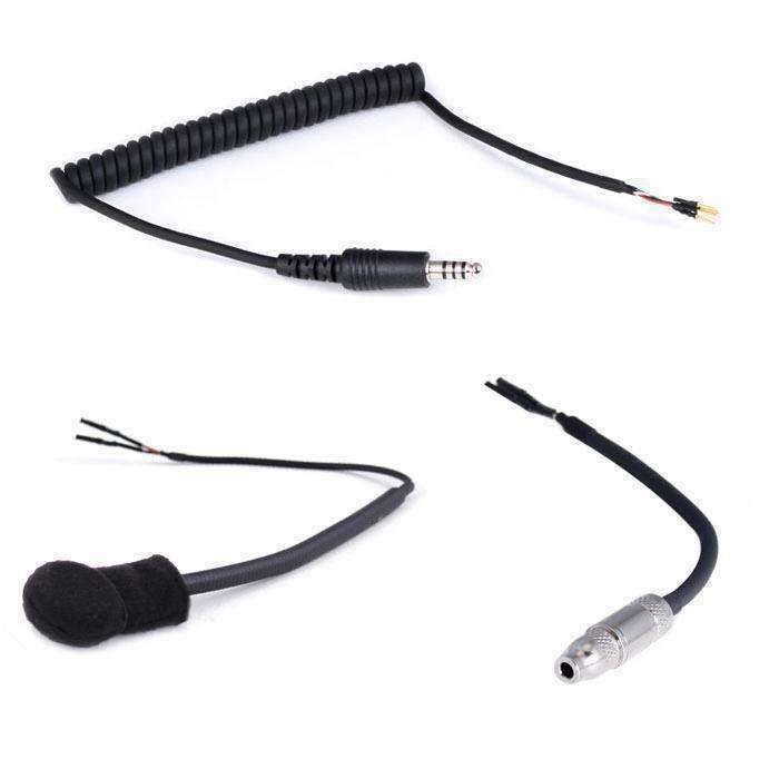 PELTOR COIL CORD HELMET KIT WITH FLEX BOOM MIC, 3.5MM EARBUD JACK, AND 4C PLUG