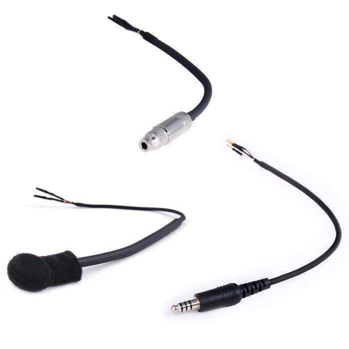 PELTOR STRAIGHT CORD HELMET KIT WITH FLEX BOOM MIC, 3.5MM EARBUD JACK, AND 4C PLUG