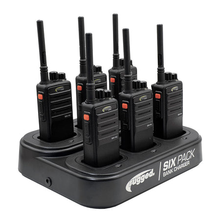 30 HANDHELD UHF RADIOS AND 5 BANK CHARGERS