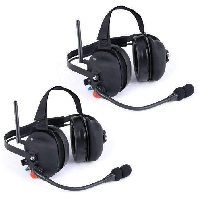 WIRELESS DOUBLE TALK DUAL HEADSET INTERCOM SYSTEM (PTT) PUSH TO TALK 